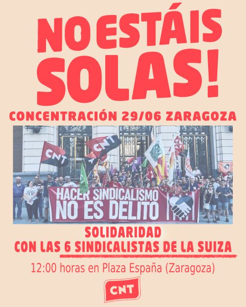 CONENTRACIÓN EN ZARAGOZA POR LAS 6 DE LA SUIZA