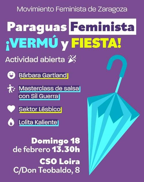 Paraguas Feminista. ¿Vermú y Fiesta!