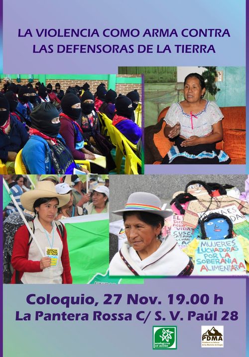 Coloquio "La violencia como arma contra las defensoras de la tierra"