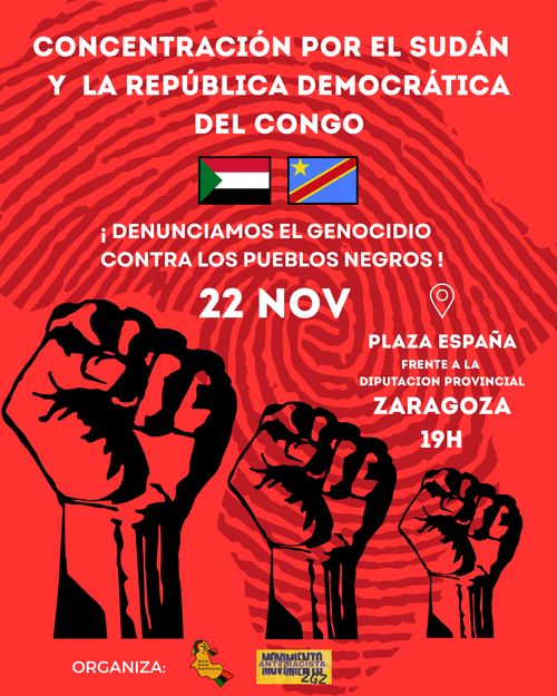 CONCENTRACIÓN POR SUDÁN Y LA REPÚBLICA DEMOCRÁTICA DEL CONGO DENUNCIAMOS EL GENOCIDIO CONTRA LOS PUEBLOS NEGROS.