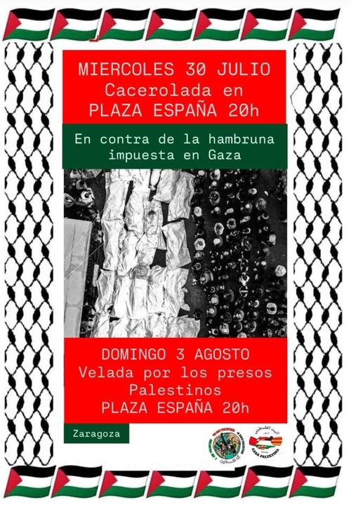 Cacerolada contra la hambruna impuesta en Gaza