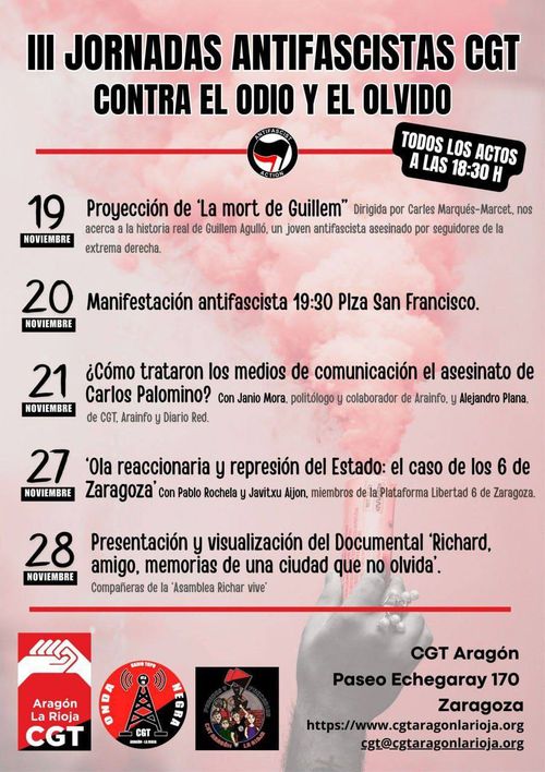 Charla: Ola reaccionaria y represión del Estado: el caso de los 6 de Zaragoza