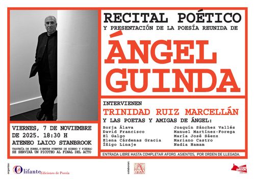 Recital poético y presentación de la poesía reunida de Ángel Guinda