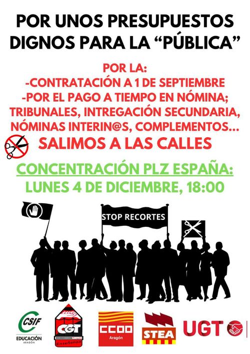 Concentración: Presupuestos dignos para la Pública