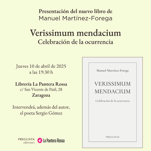 Manuel Martínez-Forega presenta Verissimum mendacium