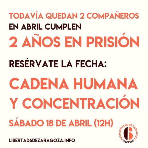 Cadena humana y concentración por la libertad de los 6 de Zaragoza