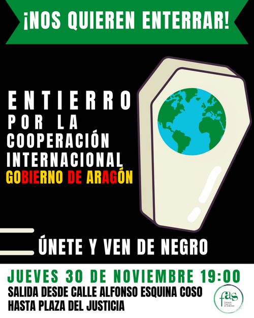 Manifestación: Entierro por la cooperación internacional