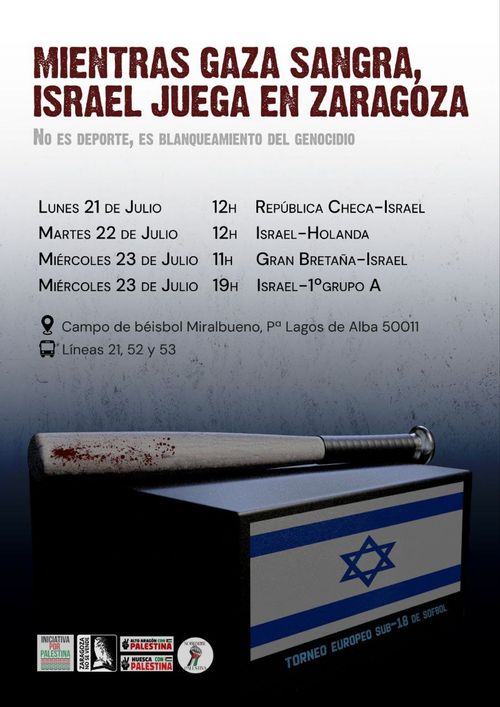 Mientras Gaza sangra, Israel juega en Zaragoza 
