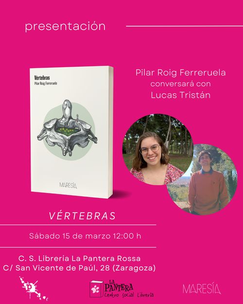 Pilar Roig Ferreruela presenta su poemario 'Vértebras' 