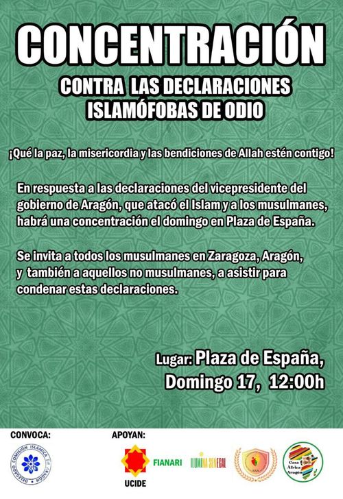 Concentración contra las declaraciones islamofobas de odio