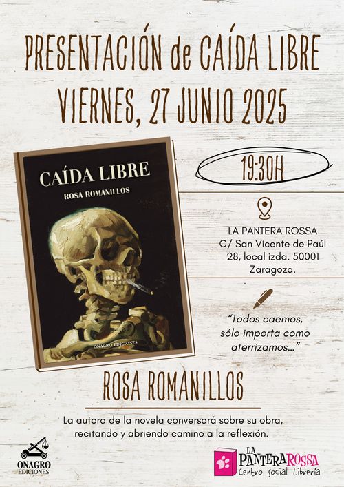 La zaragozana Rosa Romanillos presenta su novela 'Caída libre'